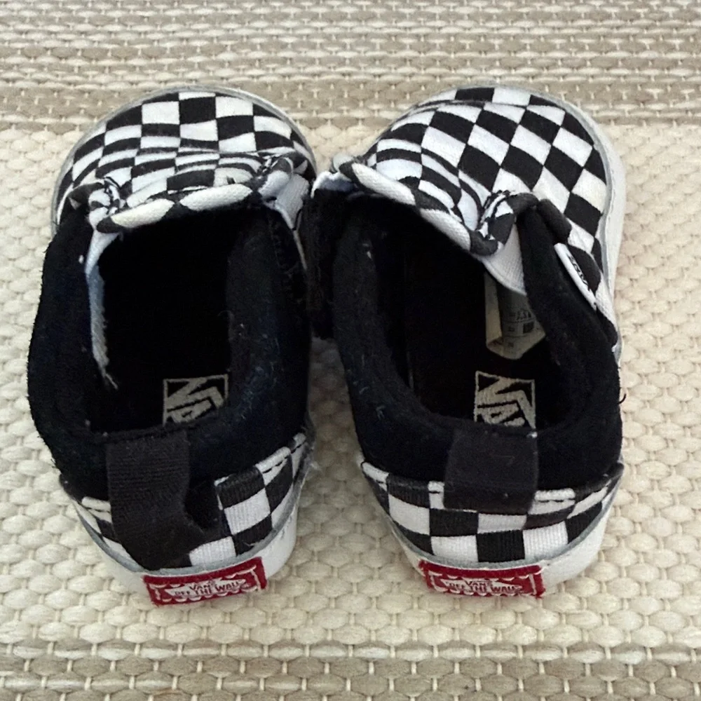 Vans Kids Checkered Black and White Sneakers - Picture 2 of 5